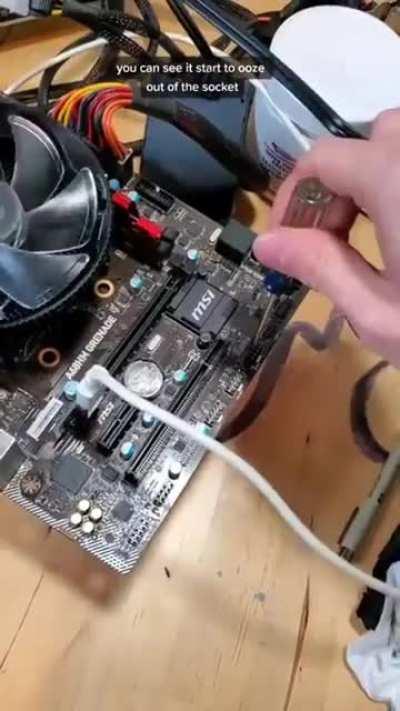 Someone actually tried using thermal paste underneath a CPU and it works. Credits:@mryeester