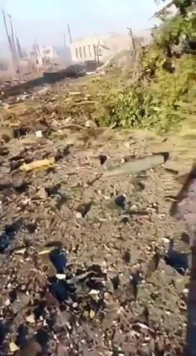 All that's left of the warehouse of the 