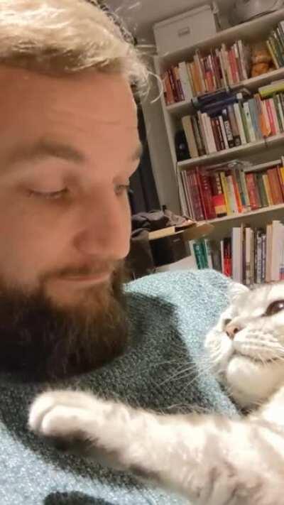 Those who pet me shall be petted in return (with not fully retracted claws)