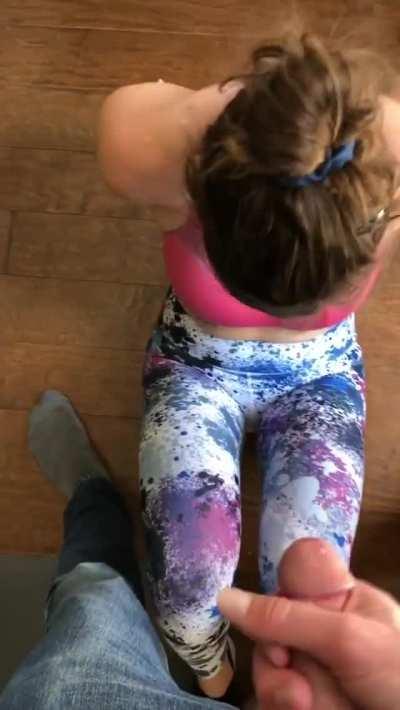 All over her sports bra & yoga pants