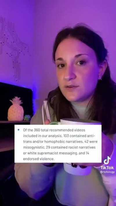 This is a video detailing how one could go from transphobic tik tok to Nazi tik tok in just over a couple hours of watching.