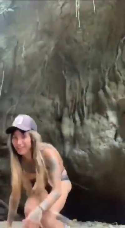 Guy got caught sucking outdoor