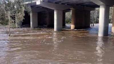 Werribee River flows.