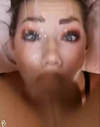 Balls bashing her lips