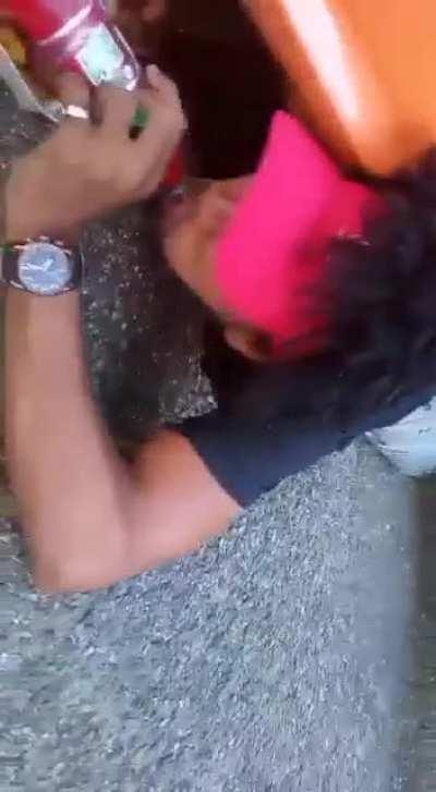 He's losing consciousness.. GET THE MAN SOME CHICKEN WINGS!!