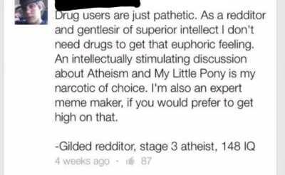 Drug users are just pathetic