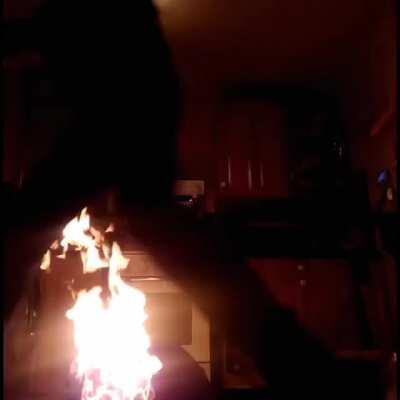 WCGW setting fire to a guitar in the kitchen