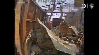 Multiple Russian soldiers are hit with FPV drones by Ukraine's 414th Strike UAV Brigade. Published September 21st, 2025.