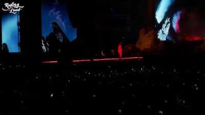 Travis Scott performing NO BYSTANDERS at Rolling Loud