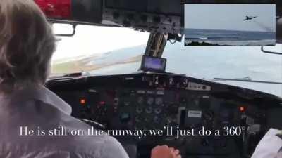 Other plane in final, please go around. B727 pilots: Hold my beer.