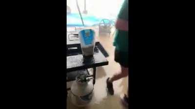 He had a crazy encounter with a storm last night