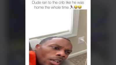 Video I found on fb of a dude getting chased down after being caught cheating then acted like he was watching tv