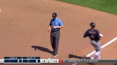 [Highlight] Josh Donaldson makes a tremendous play ranging to his left to nab Bradley Zimmer