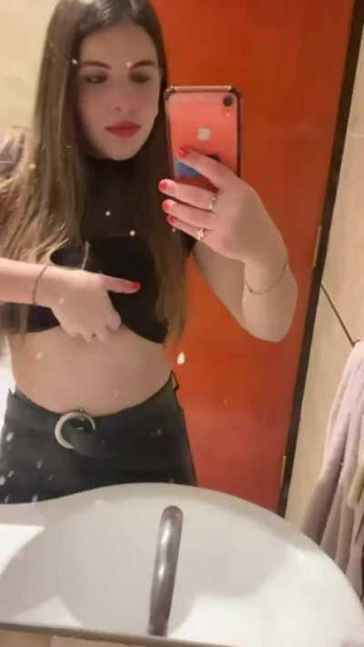 I just couldn't resist getting my tits out at the club... wish you were at the club with me