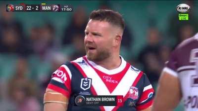 Nathan Brown sent off for high shot on Ben Trbojevic