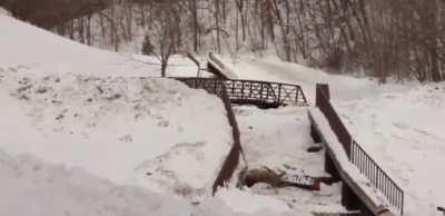 HMFT after I jump a makeshift snow ramp