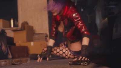 Jill Valentine Cosplays as naughty CyberPunk V