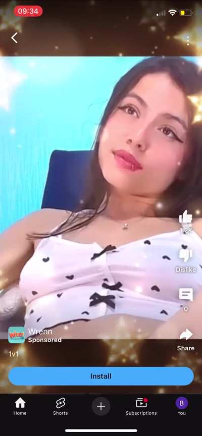 Suggestive adverts on Youtube shorts