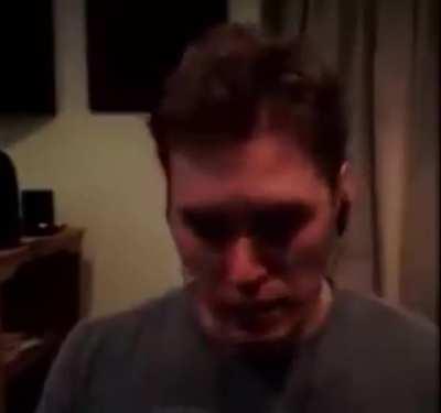 This video is so emotional, he may be laughing in the original context but with no audio just twin peaks music this is the saddest most soul  crushing thing ever created