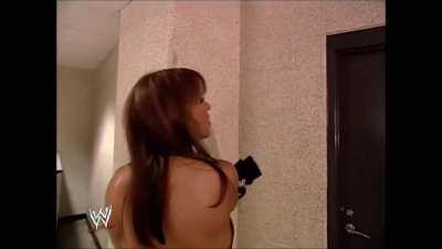 Stephanie McMahon loved teasing herself infront of Male Wrestlers. Think he wanted to fuck her right there?