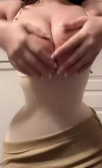 This bodysuits compliments my fuckdoll body and huge natural titties