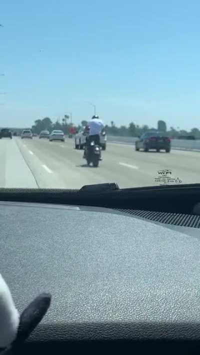 Recliner surfing, drum rolling, air guitar playing idiot.