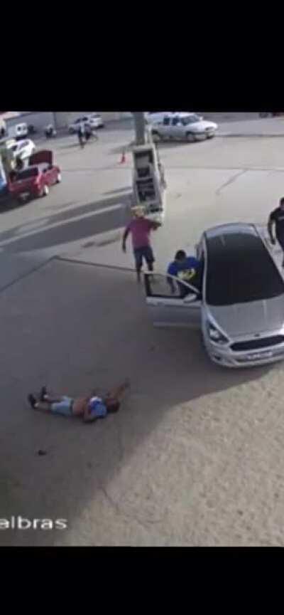 Pulled off bus, beaten almost to death, and shot