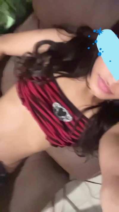 Petite 18 year old trans girl, school girl recording myself slowly stripping nude when home alone😳👀