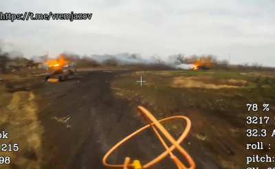 RU POV: FPV drone hits Ukrainian Striker's troop compartment full of infantry