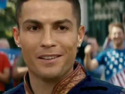 Ronaldo watching Messi miss his penalty