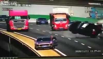 Using A Black Tire Jack As A Safety Triangle