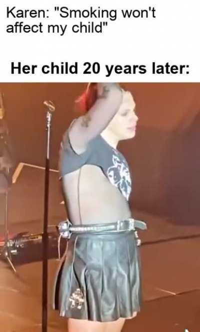 It did indeed affect her child 20 years later...