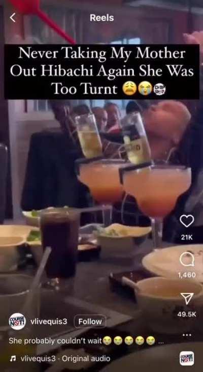 This is why Mal didn’t take his mom to hibachi for her birthday…