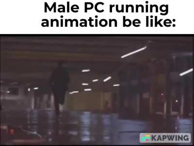 mf runs like he's got a stick up his ass
