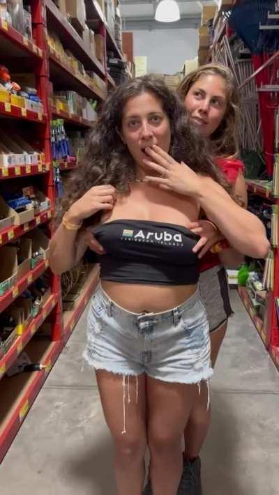 She loves playing with my tits [GIF]