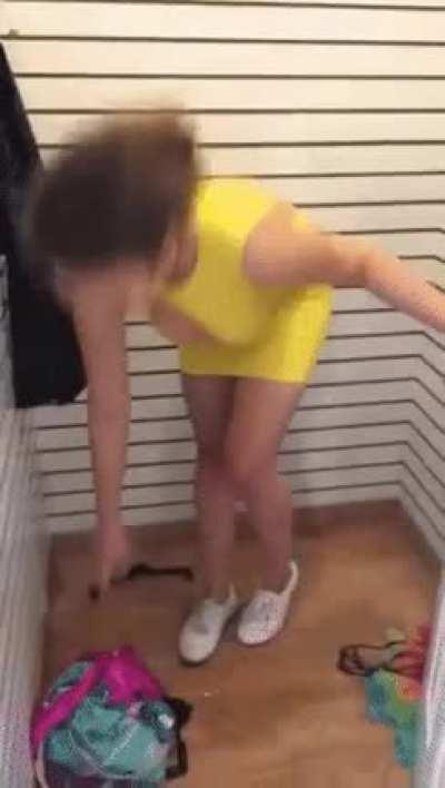 It's all fun and games in the fitting room