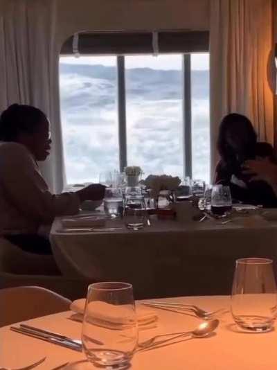 Dinner with a view near Drake Passage, Antarctica