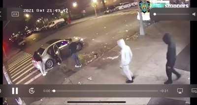 Harlem. Saturday. Teenagers engaged in shootout hit an Uber driver passing by. Driver is clinging to life