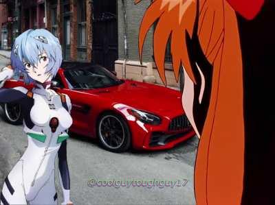 Rei tries to sell a car to Asuka