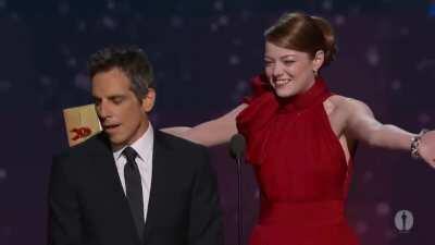 2012 Oscars: Emma asks Jonah Hill to dance