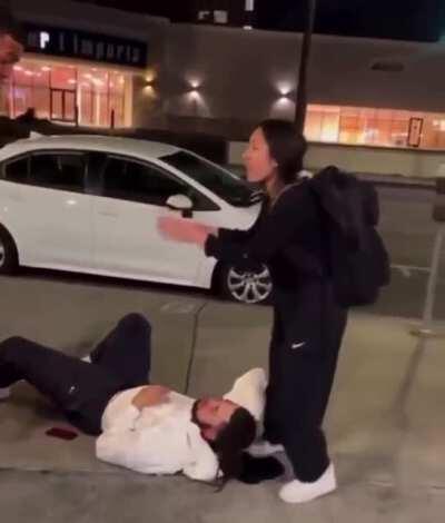 flamboyant guy beats dude up with style