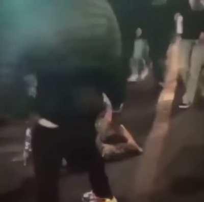 crowd goes wild for flying lady