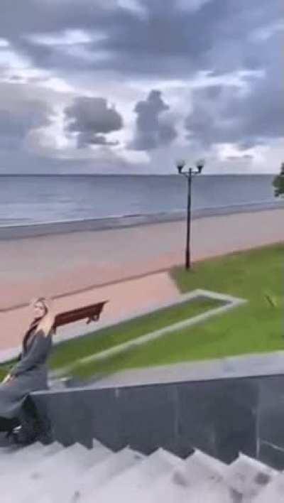 As graceful as Mary Poppin's gliding up the stairway, she....oh...never mind.