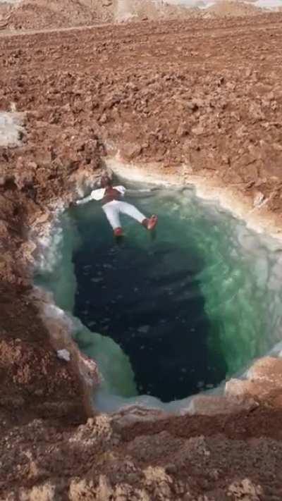 🔥 Floating in the salt pools of Siwa Oasis in Egypt 😎