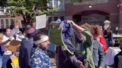 Protesters disrupt drag queen story hour for kids in Queens New York