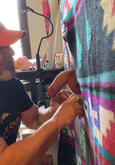 I can’t tell you how much I revere, these big beautiful cocks. Pulling them out of their sacred pouch for servicing, is an honor. Look at this beautiful dick. (DM to purchase full vid on telegram)