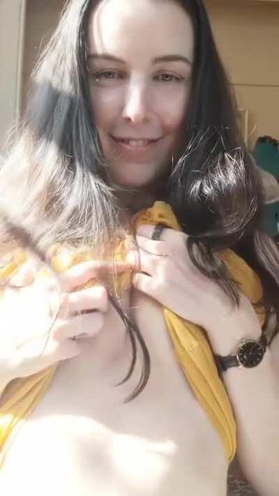 Unpacking in new apartment, old tank top, tired and horny. send help [OC]