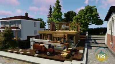 We built a realistic house in Minecraft and made a cool timelapse of it.