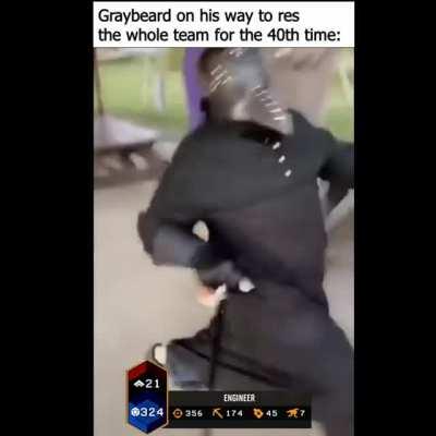 When the Graybeard carries